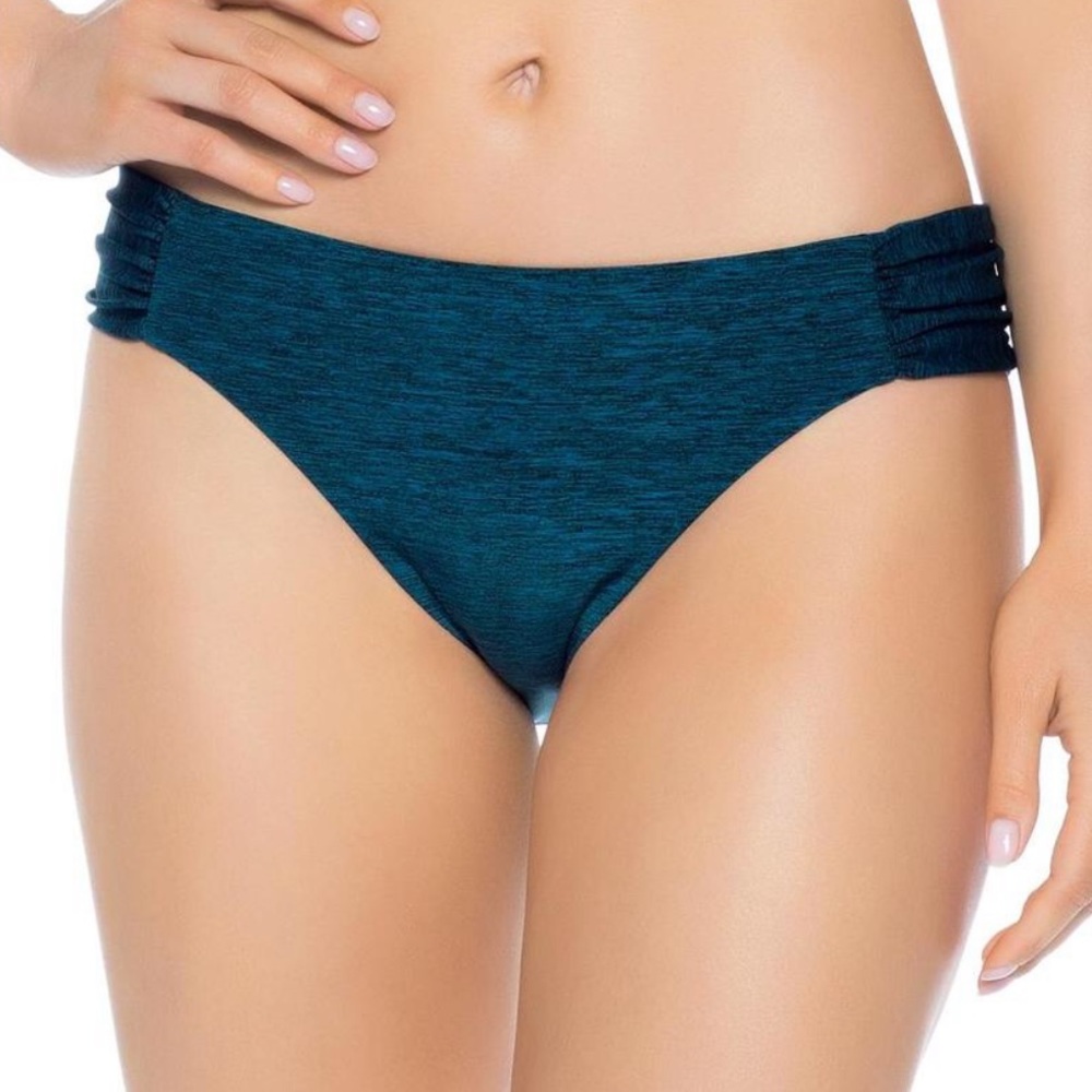 Becca by Rebecca Virtue American Fit Green Side Tab Swim Bottom - Large